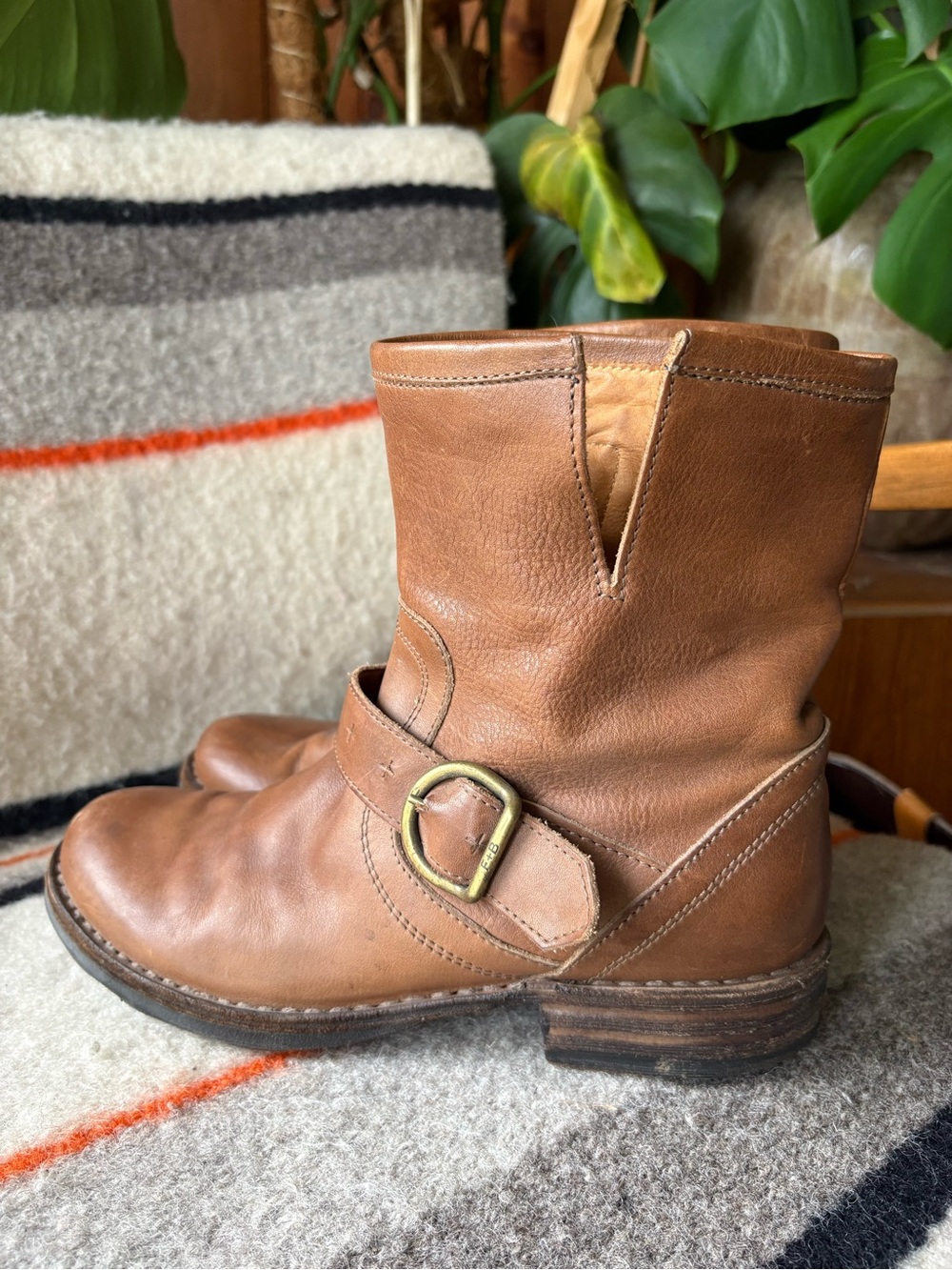 Fiorentini & Baker Chestnut Leather Moto Boot 37